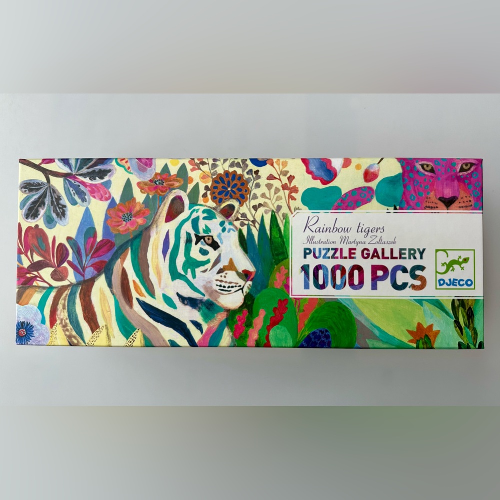 Rainbow Tigers 1000 Piece Puzzle by Djeco Illistration by Martyna Zoltaszek